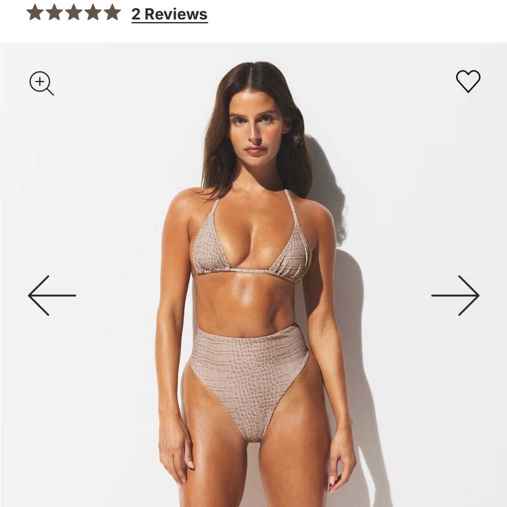 SKIMS Textured Tan Bikini Set